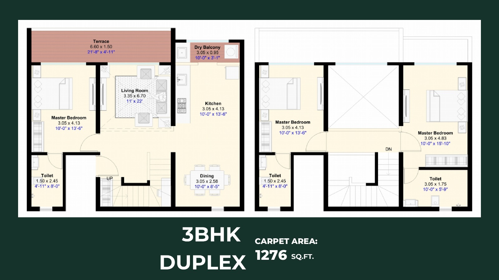 Kohinoor Central Park ­Phase 1 3 BHK floor plan